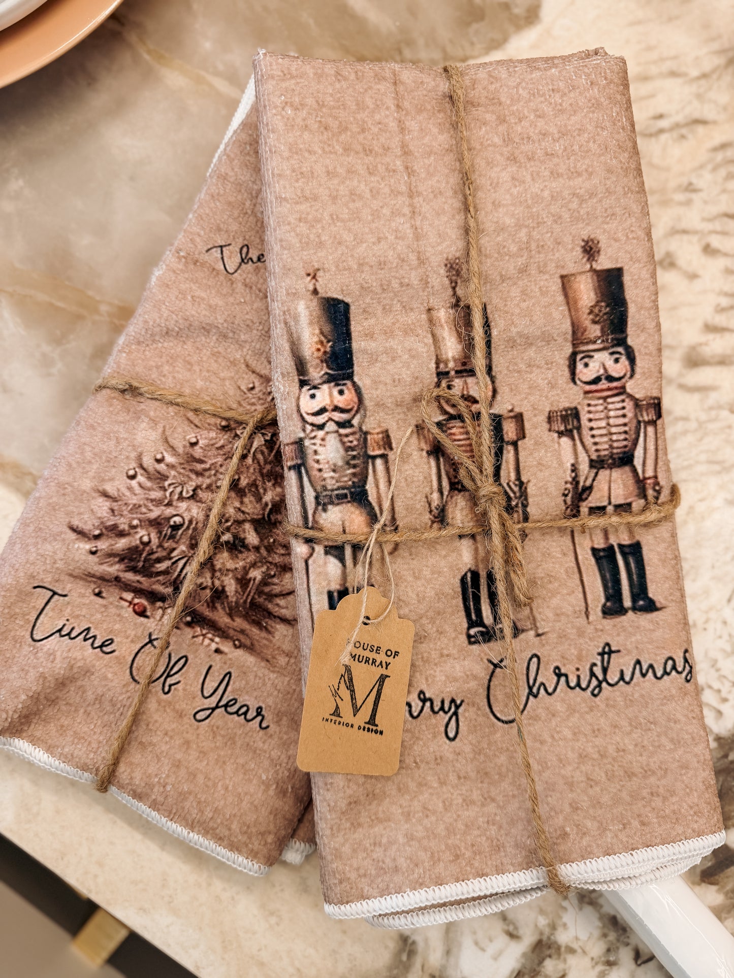Nutcracker & Tree Christmas Tea Towel Set – 2 Pack