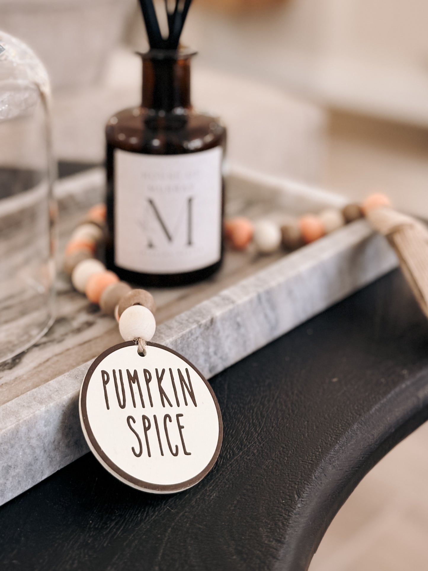 Pumpkin Spice Bead Garland with Tassel