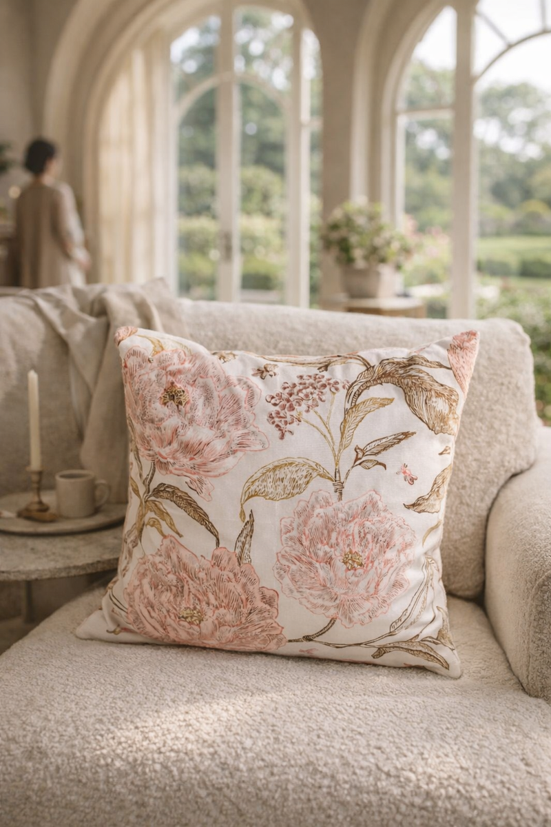 Vintage Blush Floral Cushion 45 x 45 cm