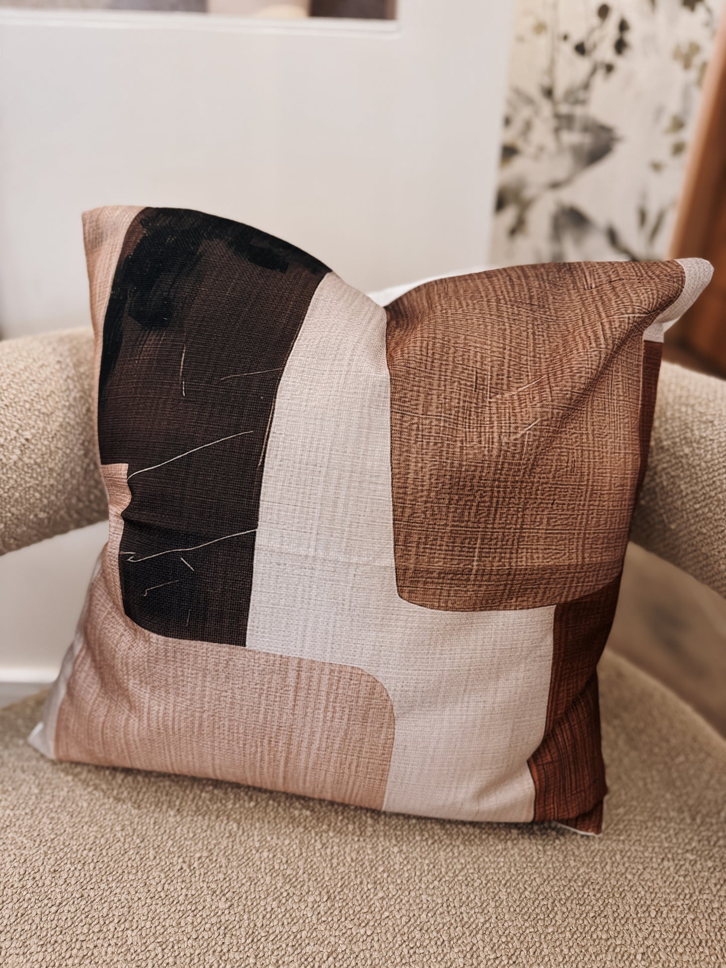 Abstract Block Cushion 45 × 45 cm – Includes Inner
