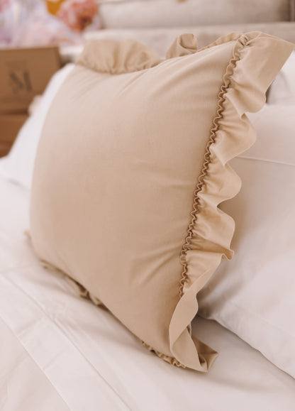 Ruffled Cushion  – 45 × 45 cm | Soft Neutral