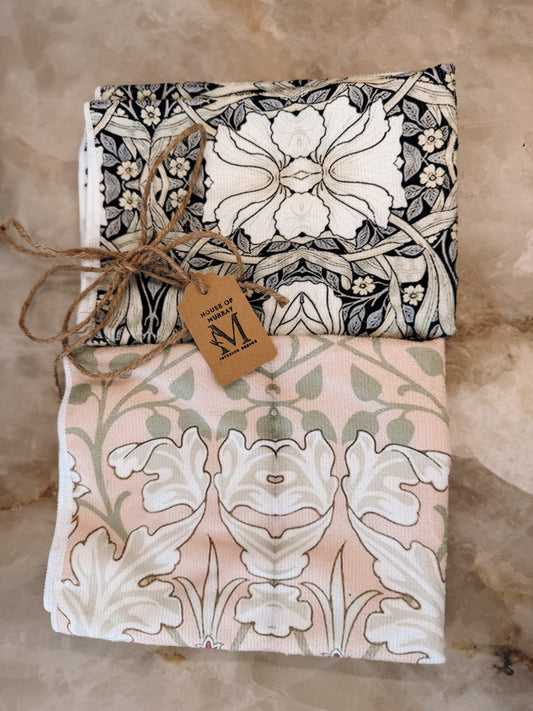 Pack of 2 Tea Towels | Soft Botanical Neutrals