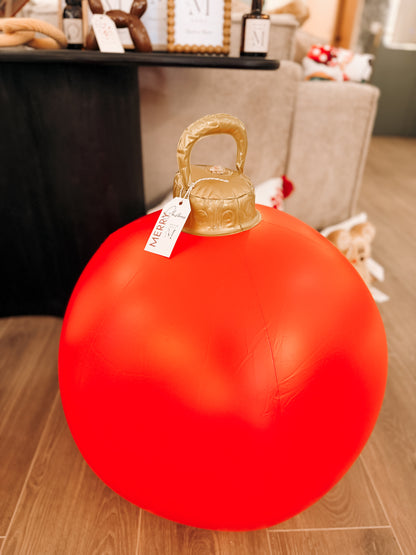 Giant Inflatable Christmas Bauble – Red & Gold