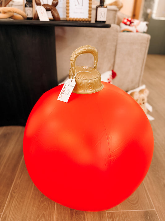 Giant Inflatable Christmas Bauble – Red & Gold