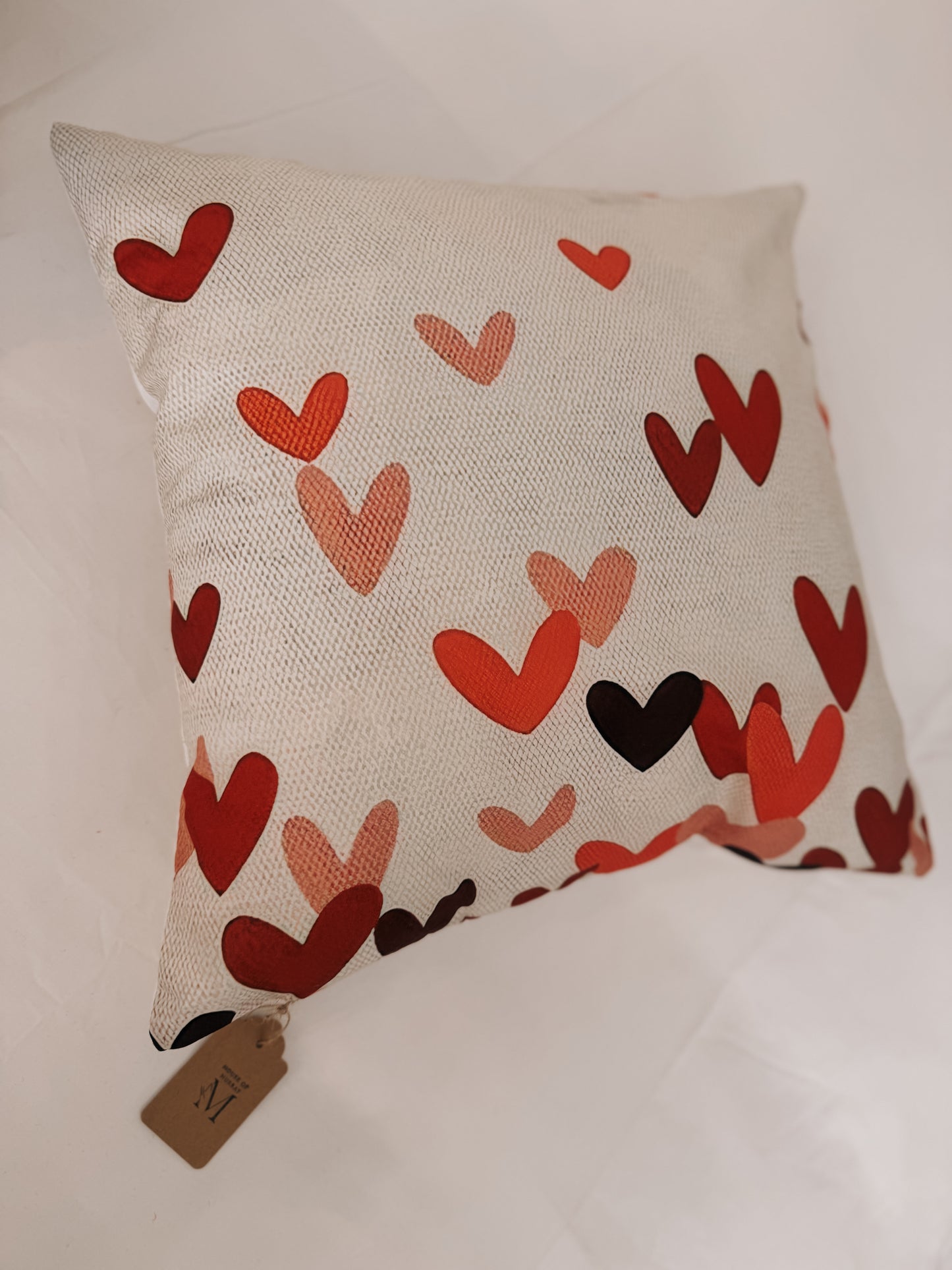 Heart Print Cushion Cover 45 x 45 cm (Including Filler)