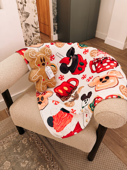 Mickey & Gingerbread Christmas Throw