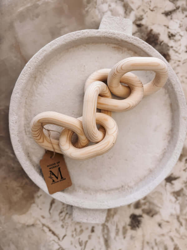 Natural Wooden Chain Link Sculpture