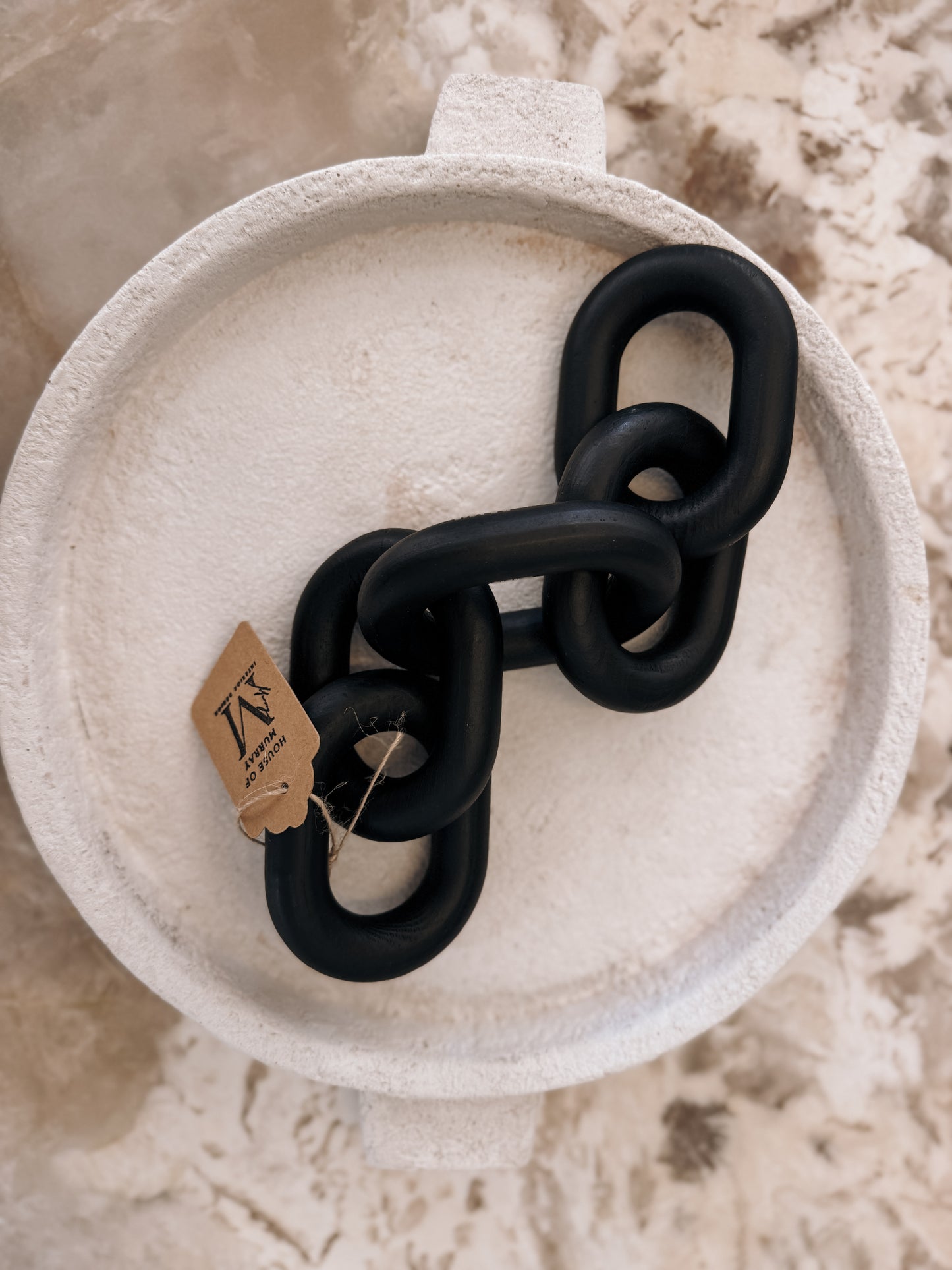 Black Wooden Chain Link Sculpture