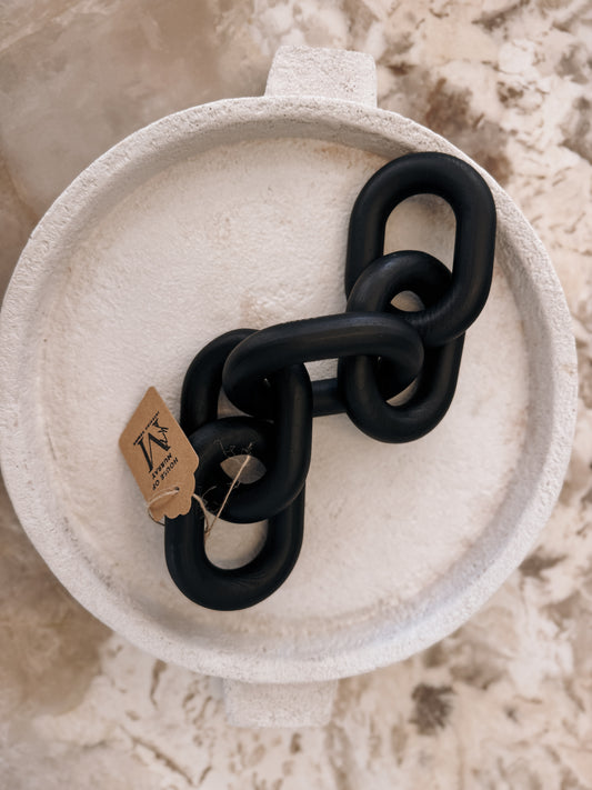 Black Wooden Chain Link Sculpture