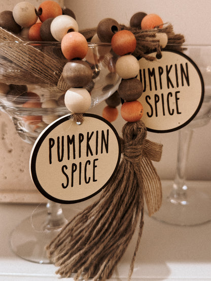 Pumpkin Spice Bead Garland with Tassel