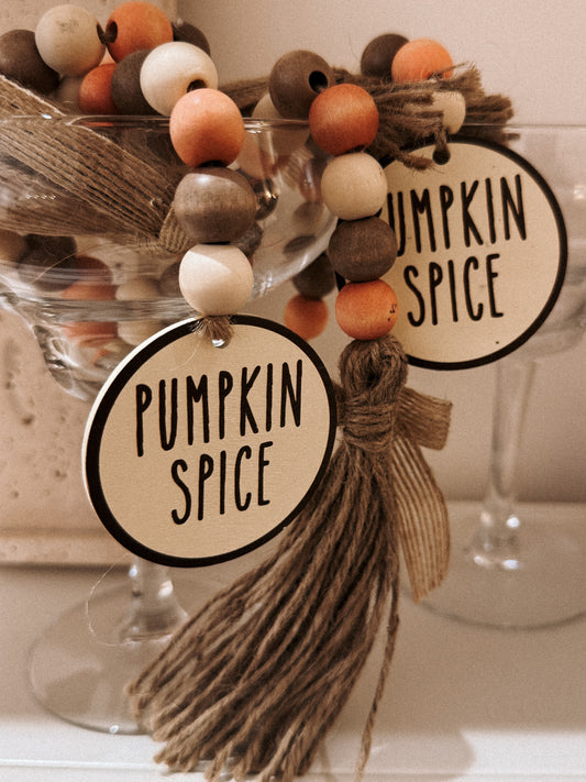 Pumpkin Spice Bead Garland with Tassel