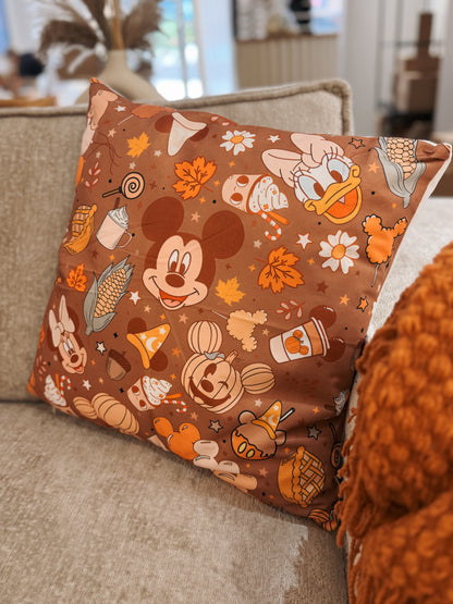 Pumpkin Spice Cushion, Mickey Cushion, Autumn Decor, Fall Throw Pillow, Disney Home Accessories, Kids Room Decor, Halloween Pillow, Cosy Home Styling, Character Cushion, House of Murray, Limited Edition Cushion, 45x45 cm Cushion, Includes Insert