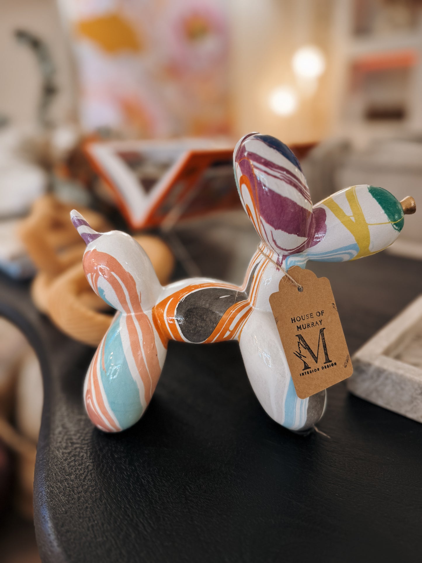 Marbled Balloon Dog Sculpture