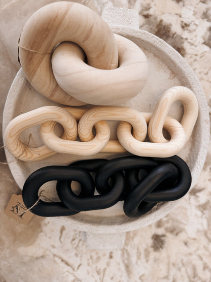 Black Wooden Chain Link Sculpture