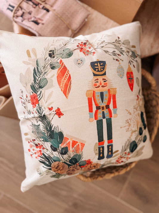 Nutcracker Wreath Cushion – 45 x 45 cm