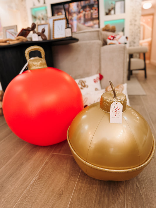 Giant Inflatable Christmas Bauble – Red & Gold