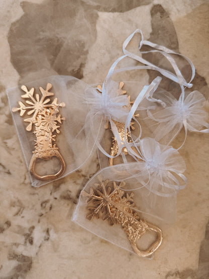 Snowflake Bottle Opener in Gift Bag