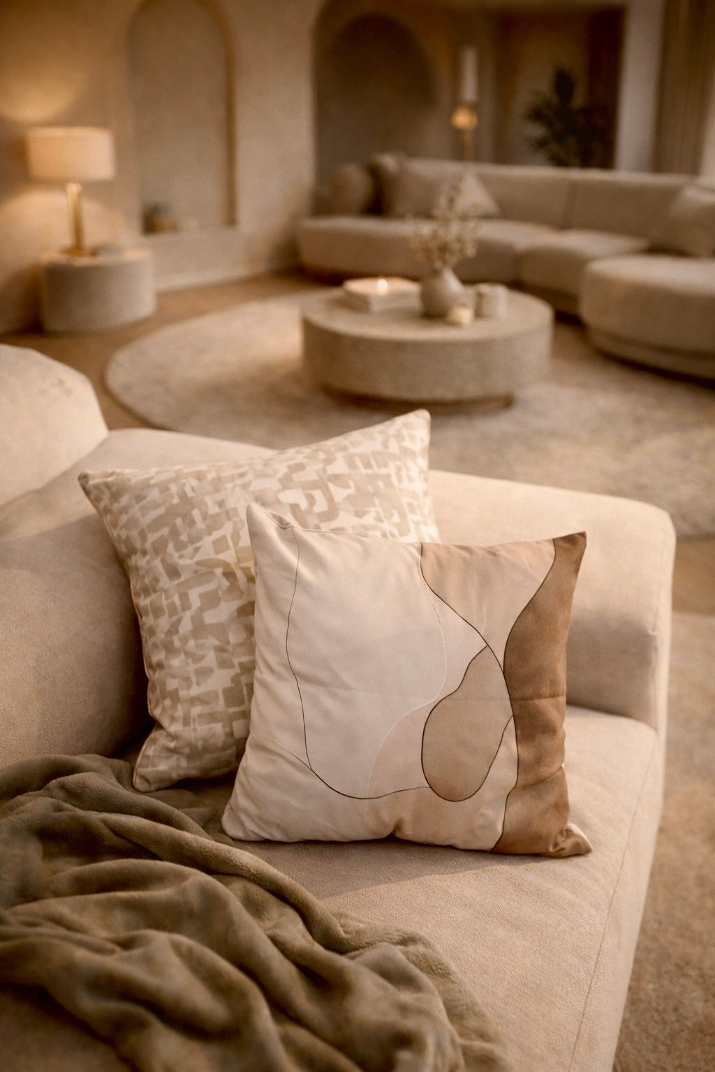 Abstract Line Art Cushion 45 × 45 cm