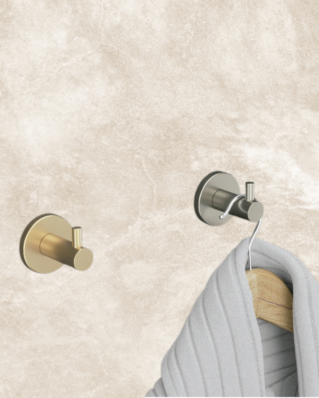 Sleek Stainless Steel Bathroom Hook – Dual Mount