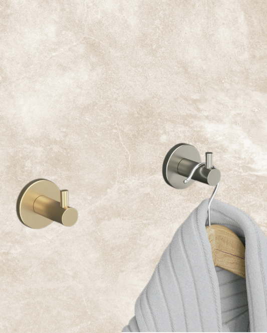 Sleek Stainless Steel Bathroom Hook – Dual Mount