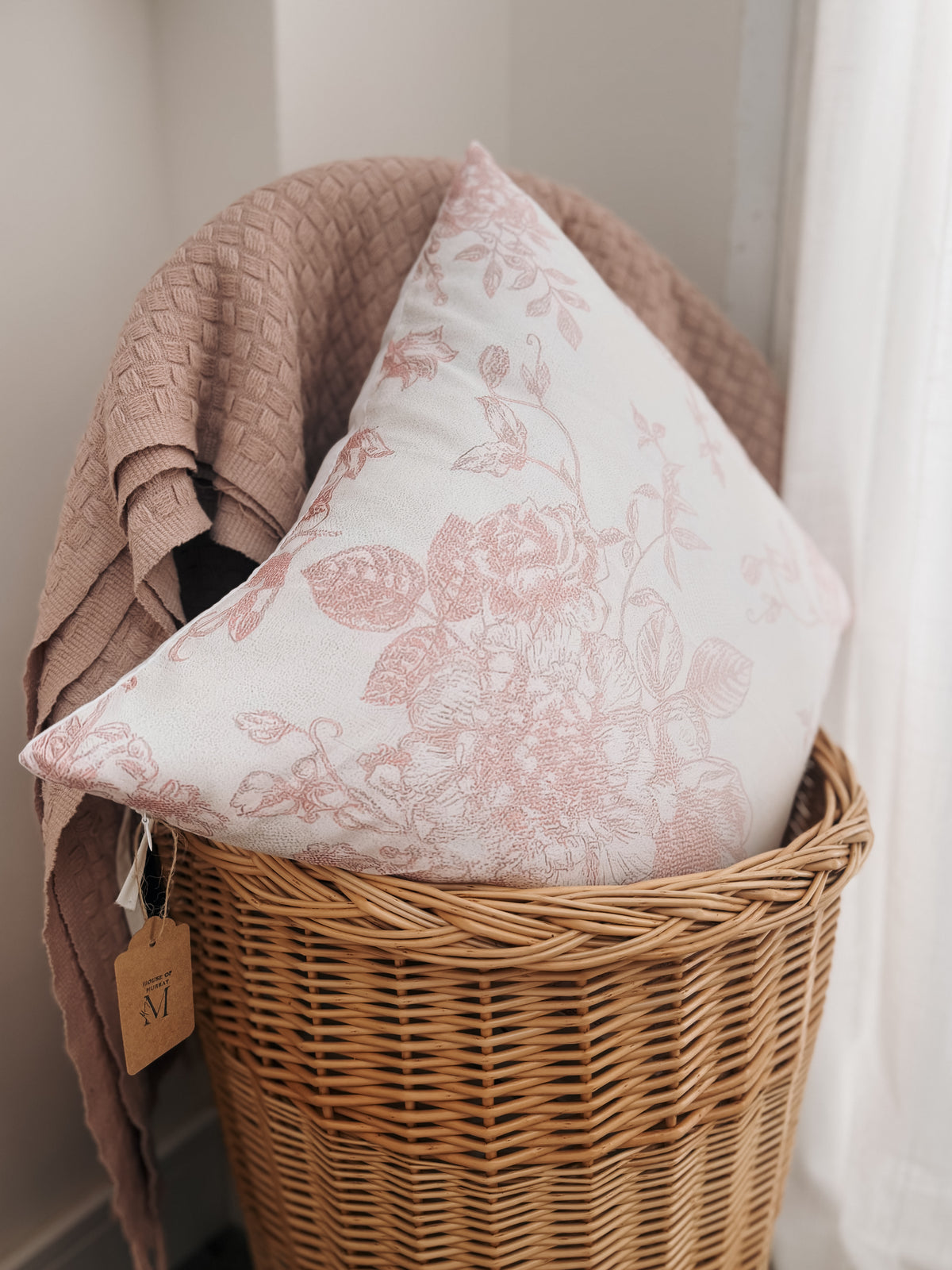 Blush Floral Cushion 45 x 45 cm (Including Filler)