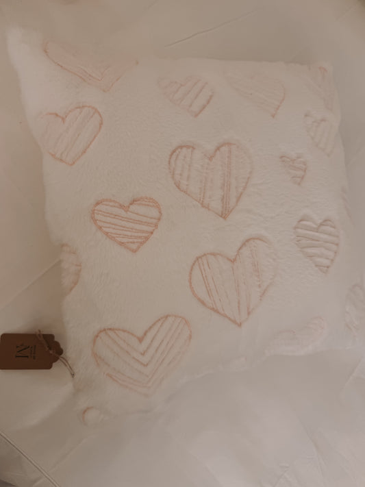 Embroidered Heart Cushion 45 x 45 cm (Including Filler)
