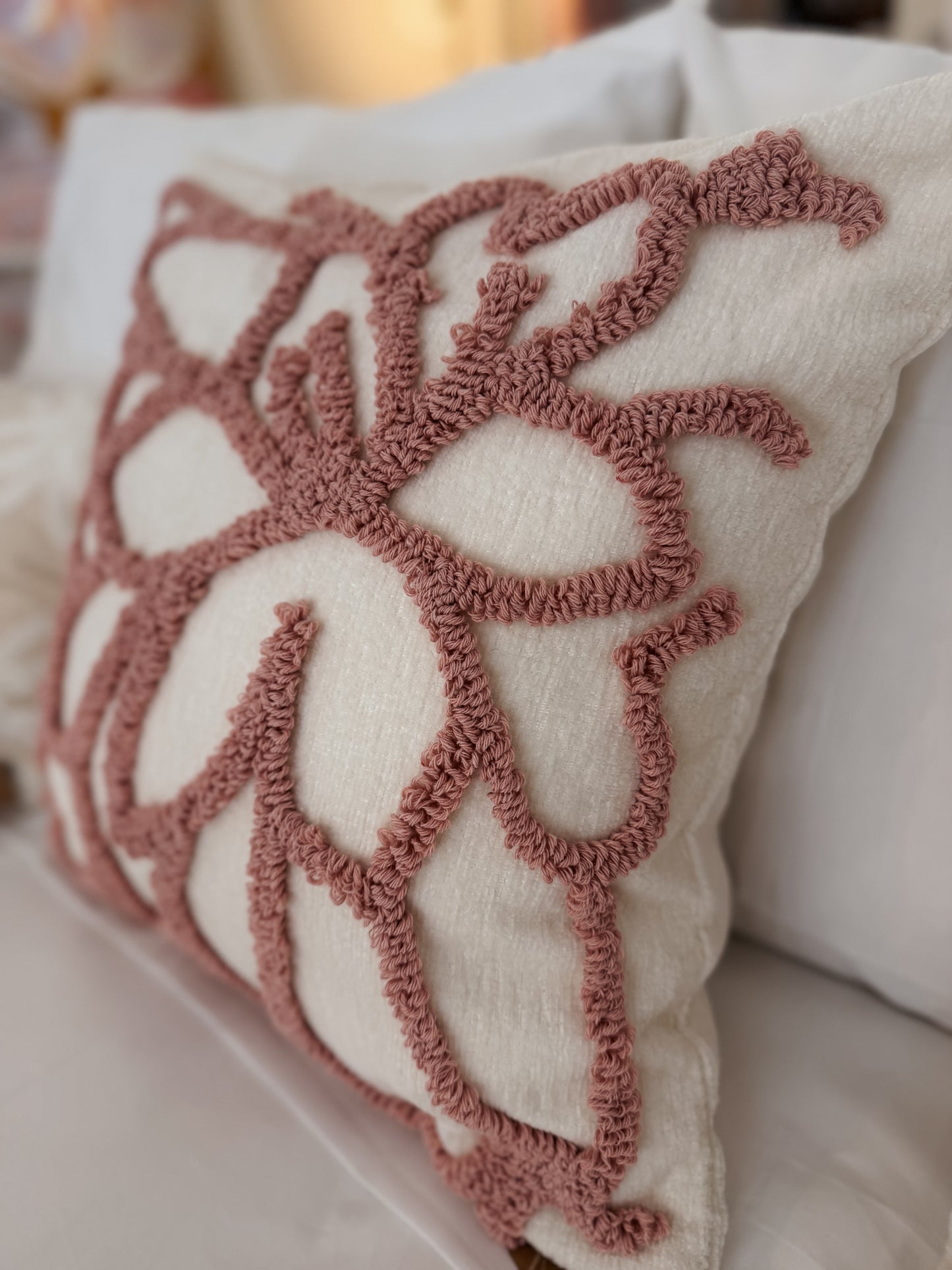 Blush Textured Loop Cushion 45 x 45 cm (Including Filler)