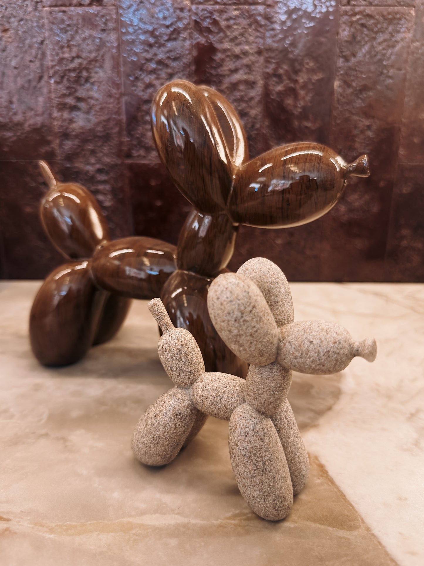 Mini Stone Balloon Dog Sculpture