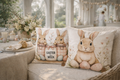 Easter Bunny Illustration Cushion – Soft Neutral Print (Inner Included)