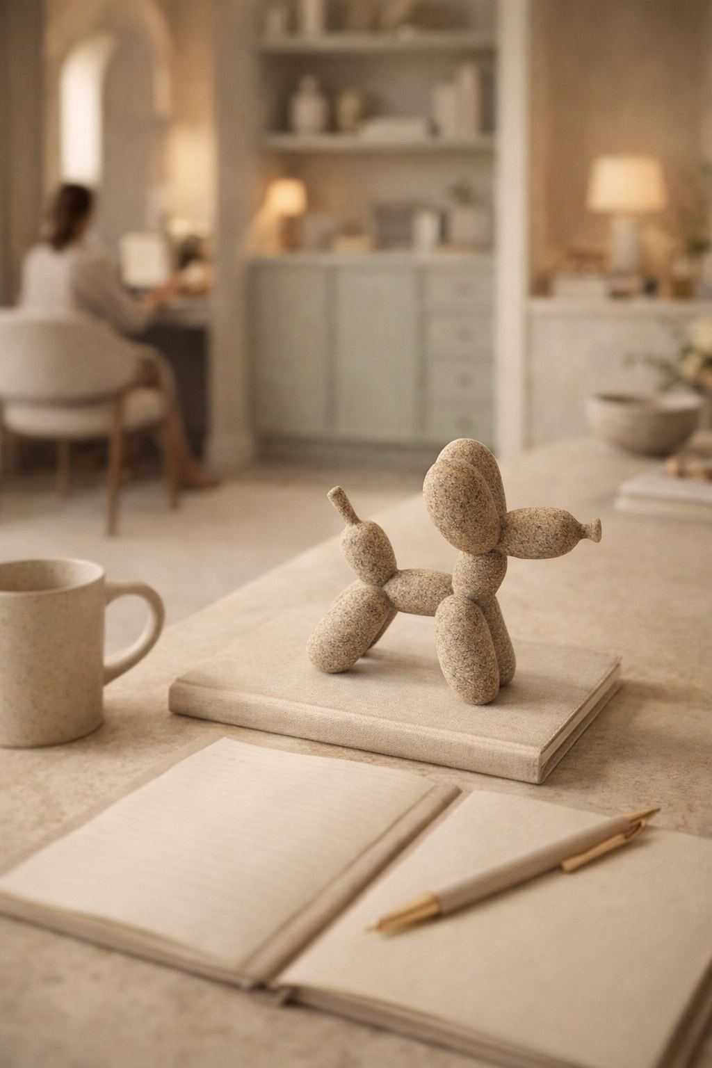 Mini Stone Balloon Dog Sculpture