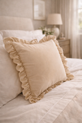 Ruffled Cushion  – 45 × 45 cm | Soft Neutral