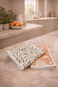 Pack of 2 Tea Towels | Olive & orange Botanical