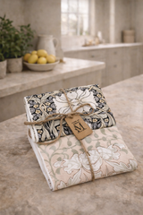 Pack of 2 Tea Towels | Soft Botanical Neutrals