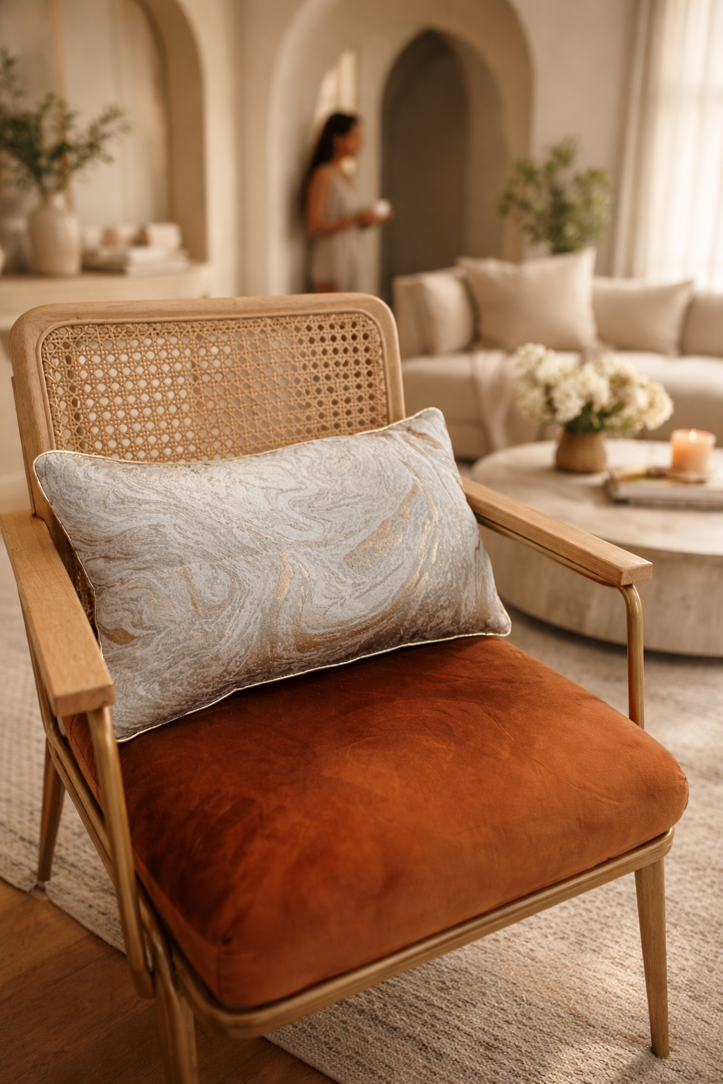 Marble Swirl Cushion 30 × 50 cm
