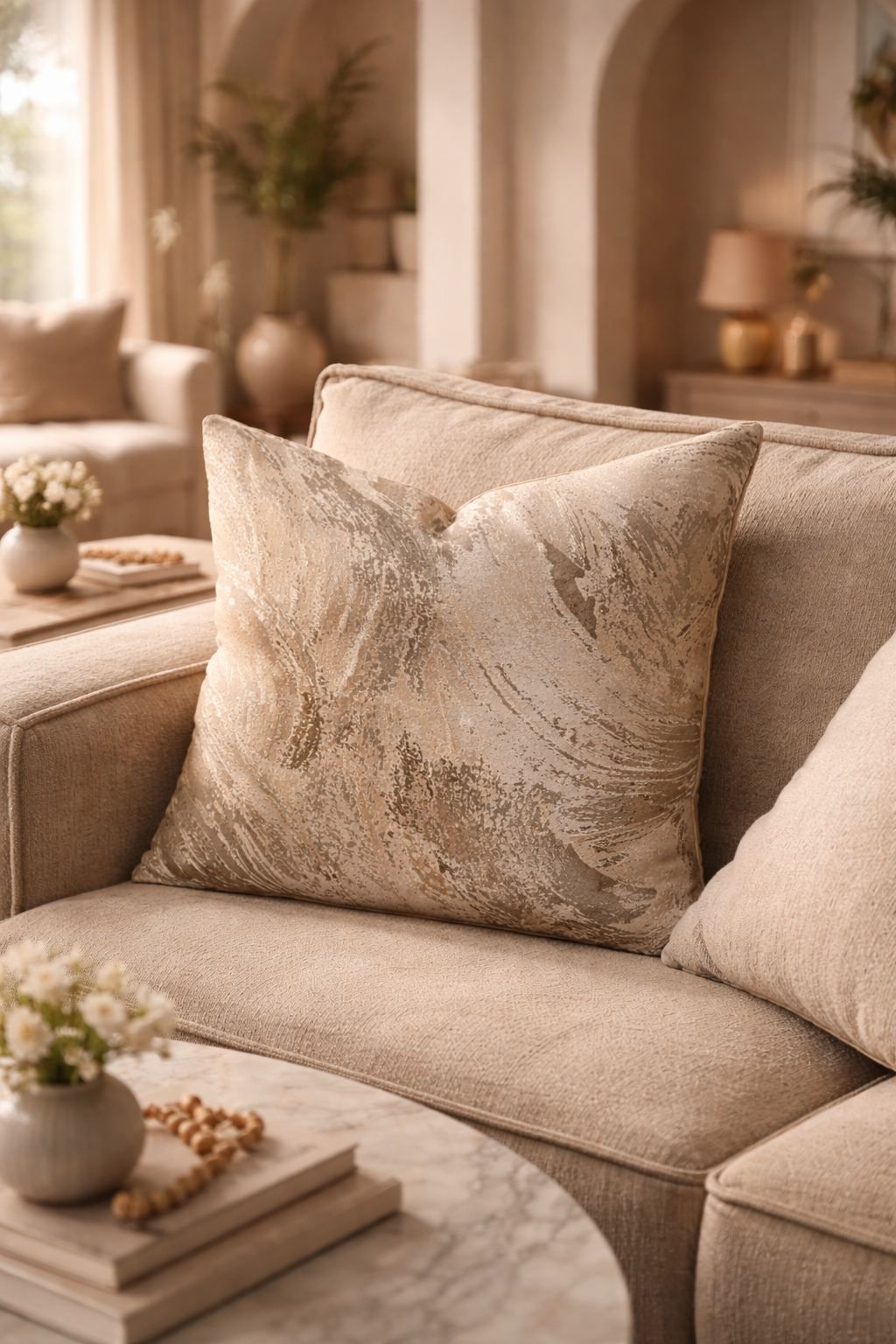 Textured Swirl Cushion 45 × 45 cm