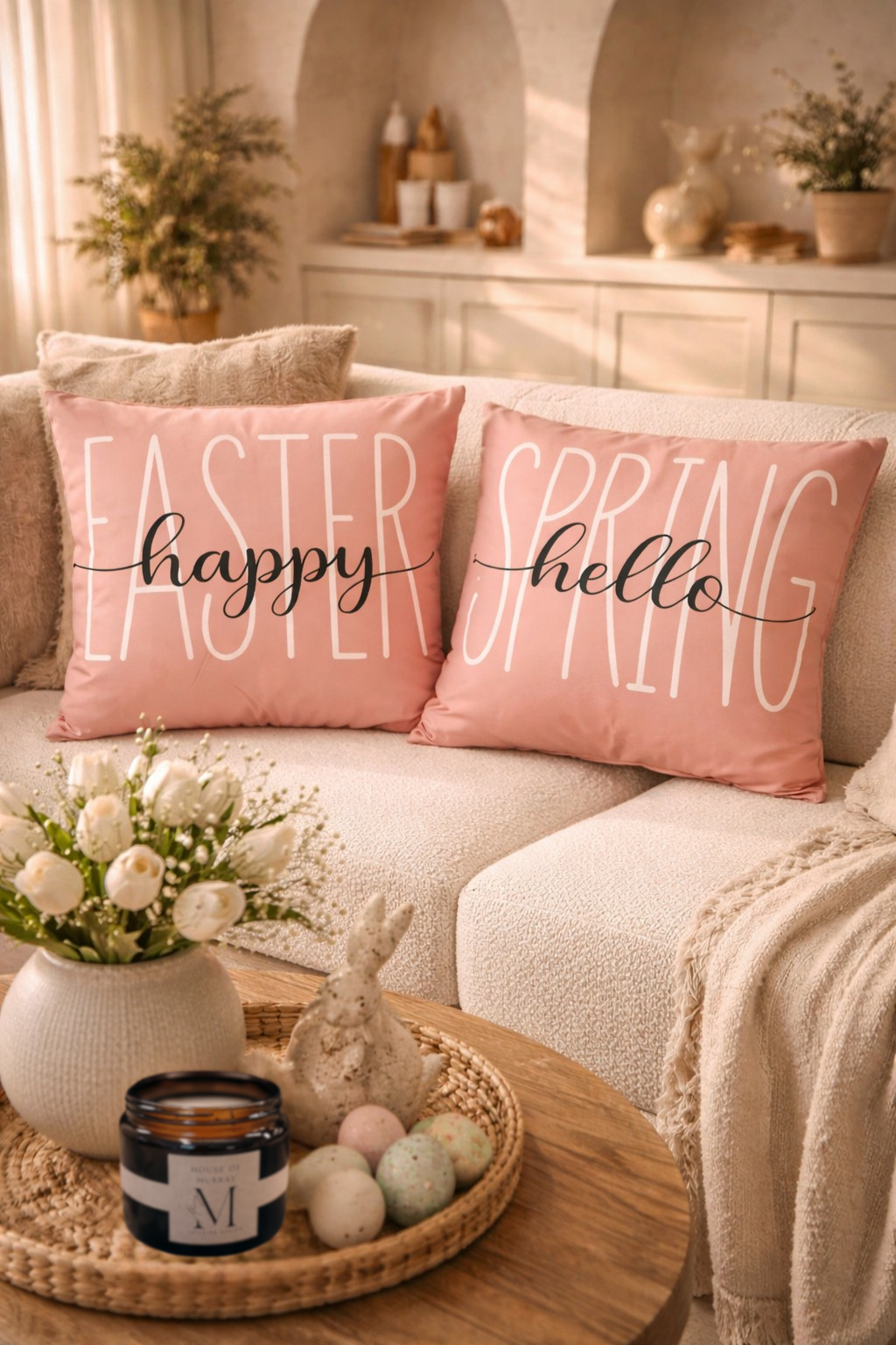 Hello Spring & Happy Easter Cushions inc inner