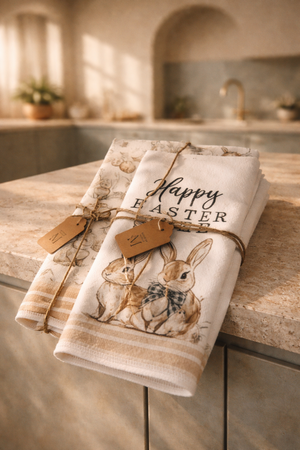 Happy Easter Bunny Tea Towel